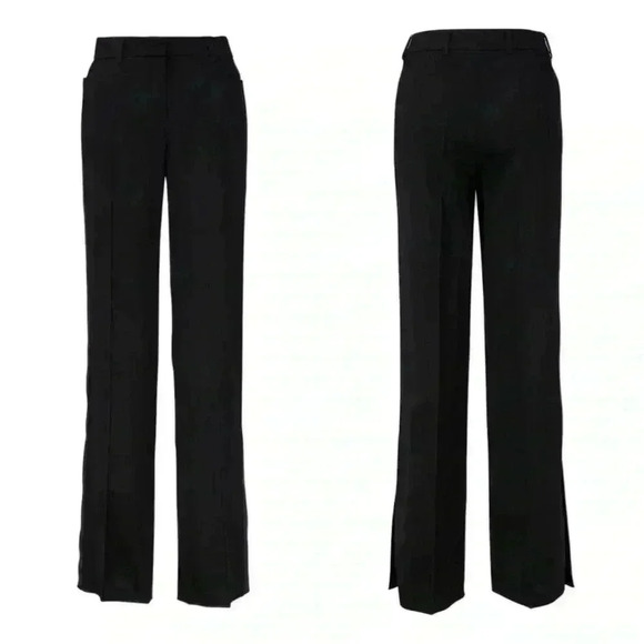 Akris Punto Black Wool Wide Leg Trousers Pants Size 6 IT 42 Minimalist Office - Picture 1 of 13